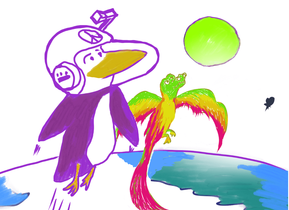 Penguin Space Baby Dragon v2